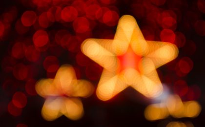 orange star bokeh light